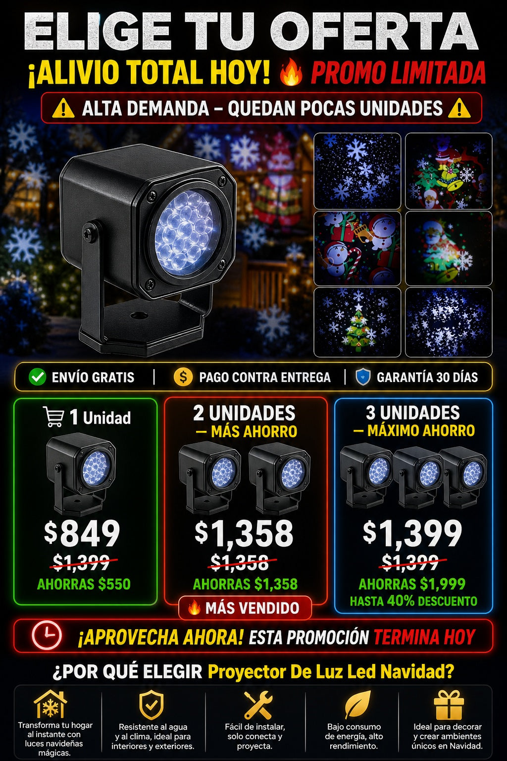Proyector De Luz Led Navidad - imagen 2