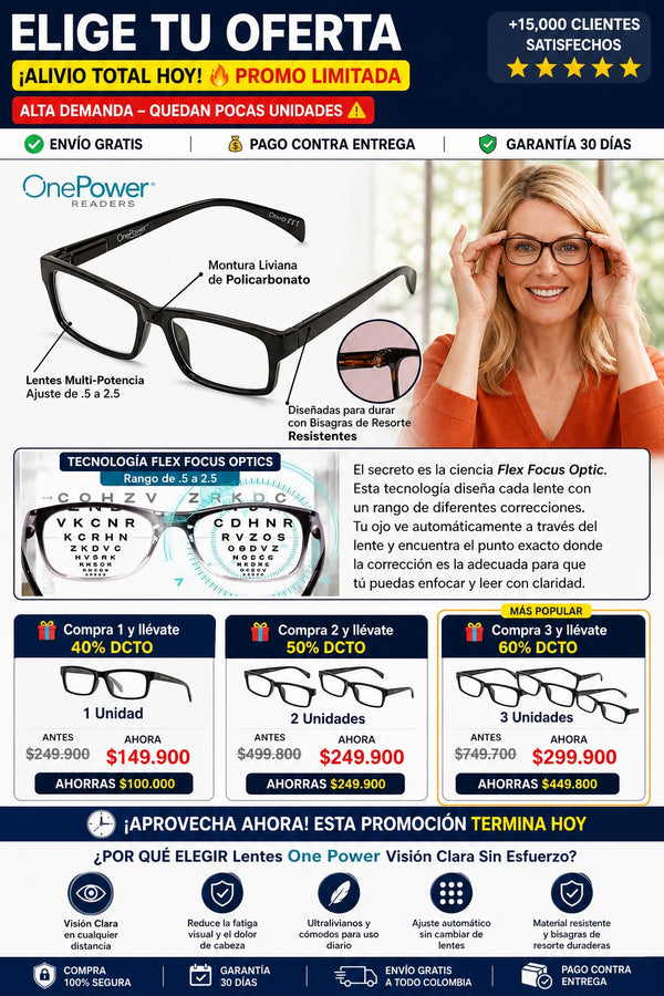 Lentes One Power Visión Clara Sin Esfuerzo - imagen 2