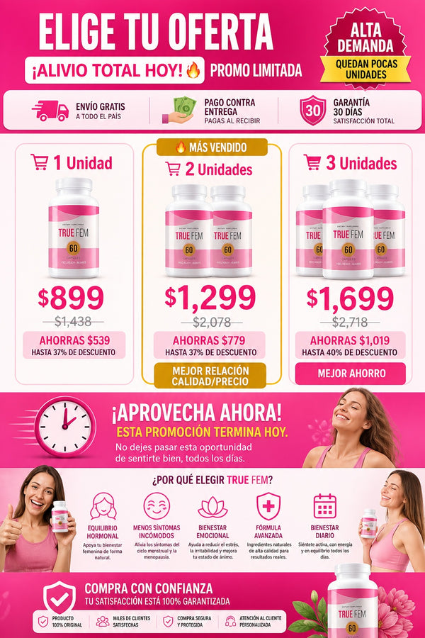 Suplemento True Fem Balance Mujer 60 Cap - imagen 2
