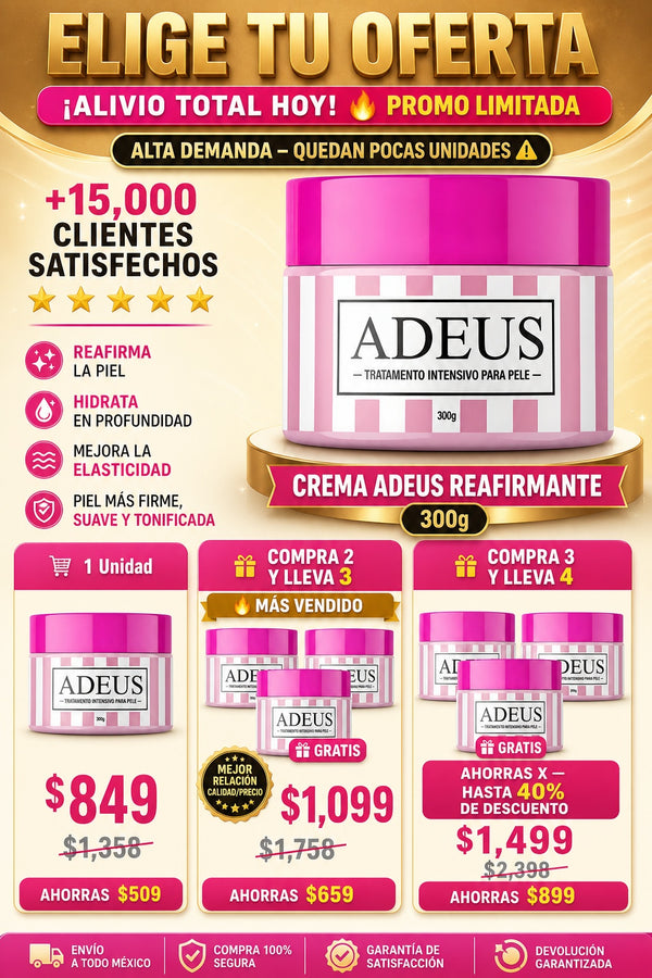 Crema Adeus Reafirmante 300 Gramos - imagen 2