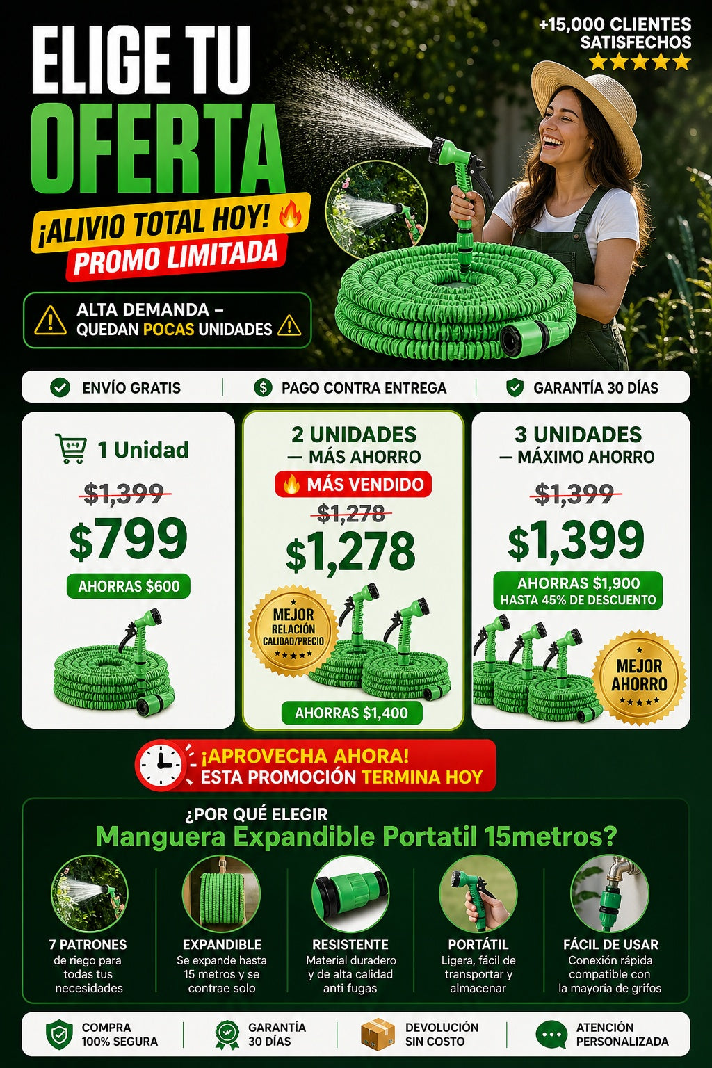 Manguera Expandible Portatil 15metros - imagen 2
