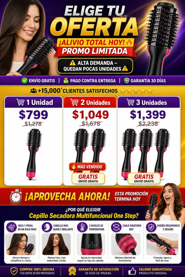 Cepillo Secadora Multifuncional One Step - imagen 2