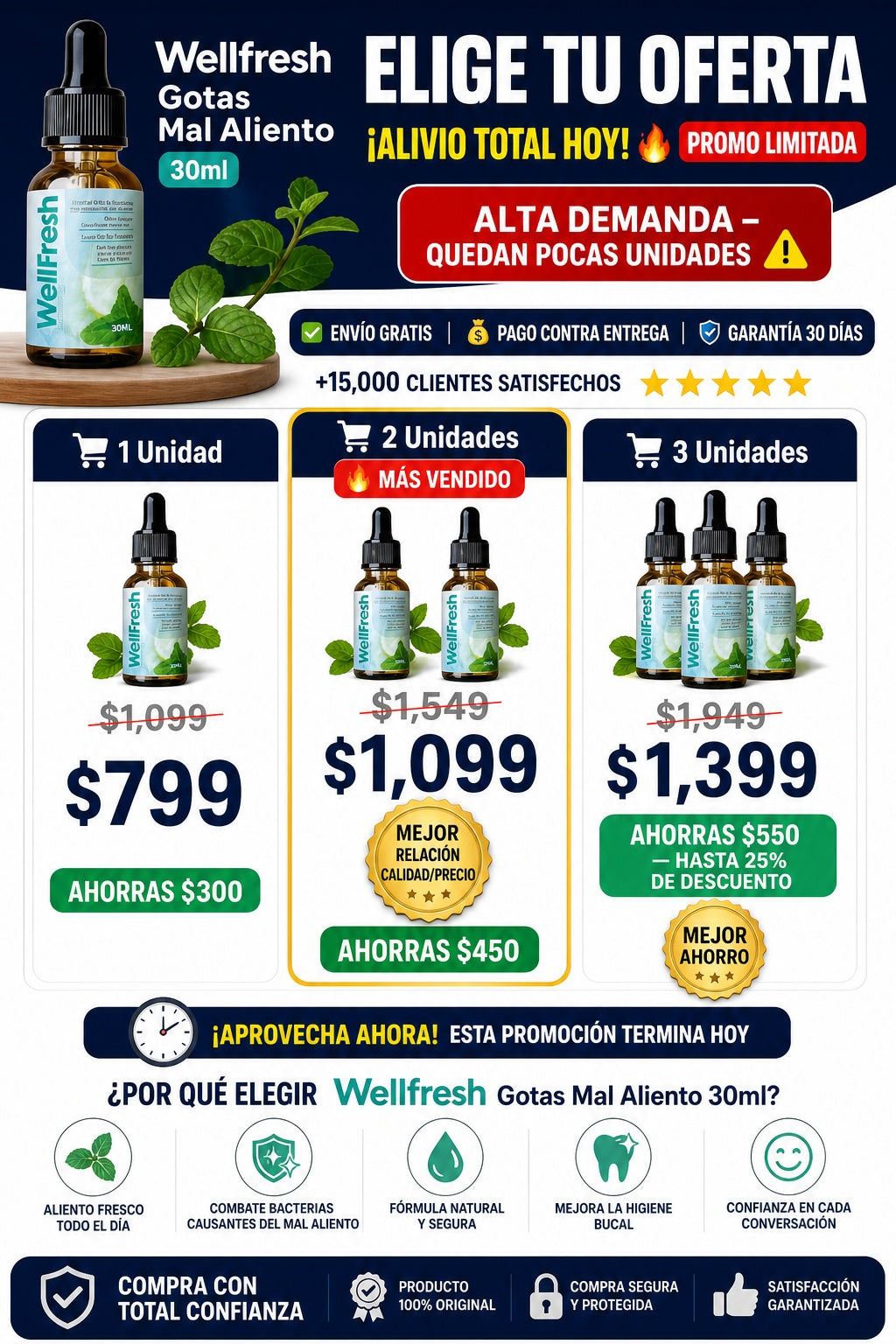 Wellfresh Gotas Mal Aliento 30ml - imagen 2