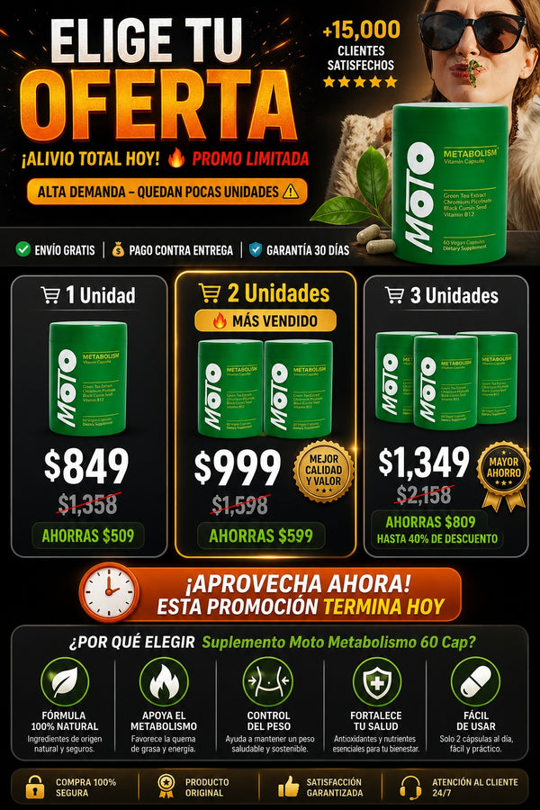 Suplemento Moto Metabolismo 60 Cap - imagen 2