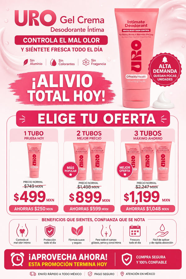 Uro Gel Crema Desodorante Íntima – Controla el mal olor y siéntete fresca todo el día - imagen 2