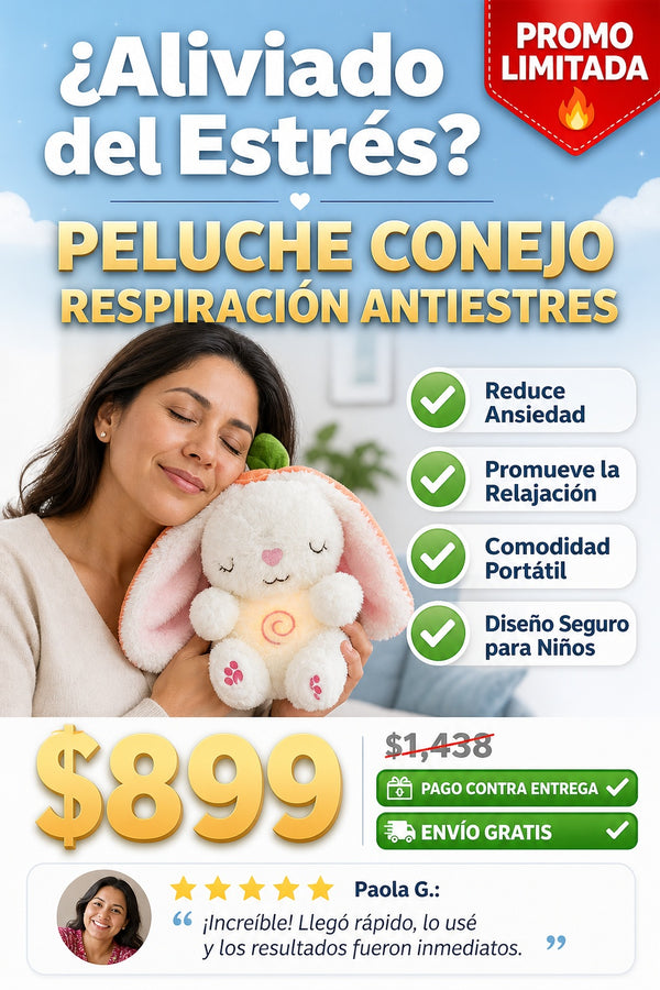 Peluche Conejo Respiracion Antiestres - imagen 3