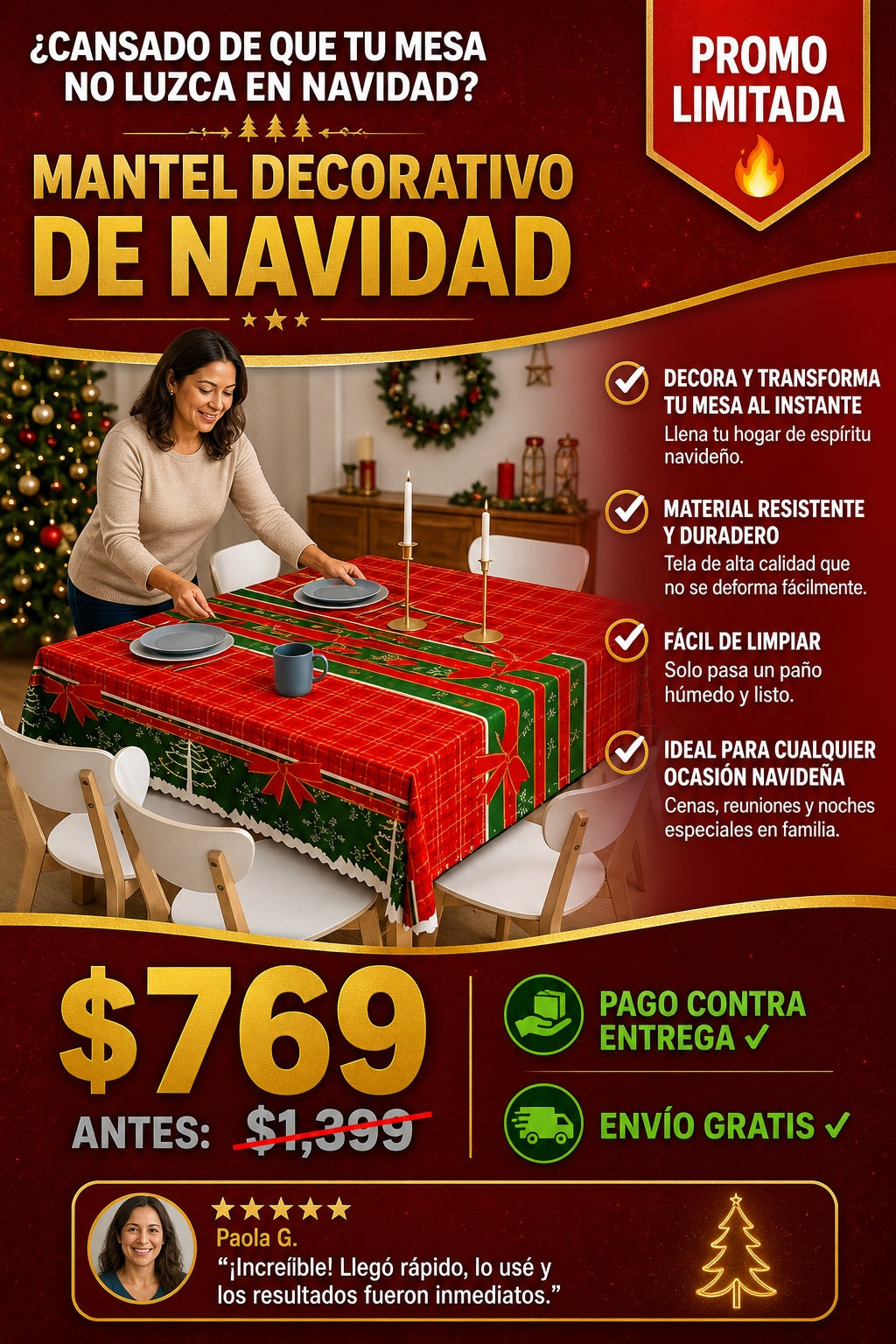 Mantel Decorativo De Navidad - imagen 3