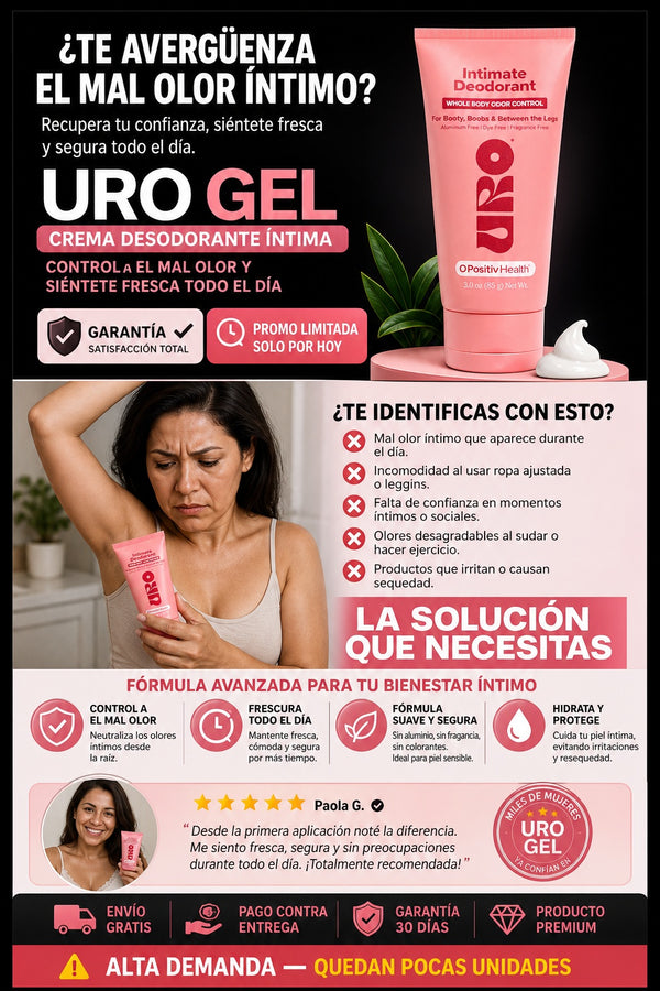 Uro Gel Crema Desodorante Íntima – Controla el mal olor y siéntete fresca todo el día - imagen 3