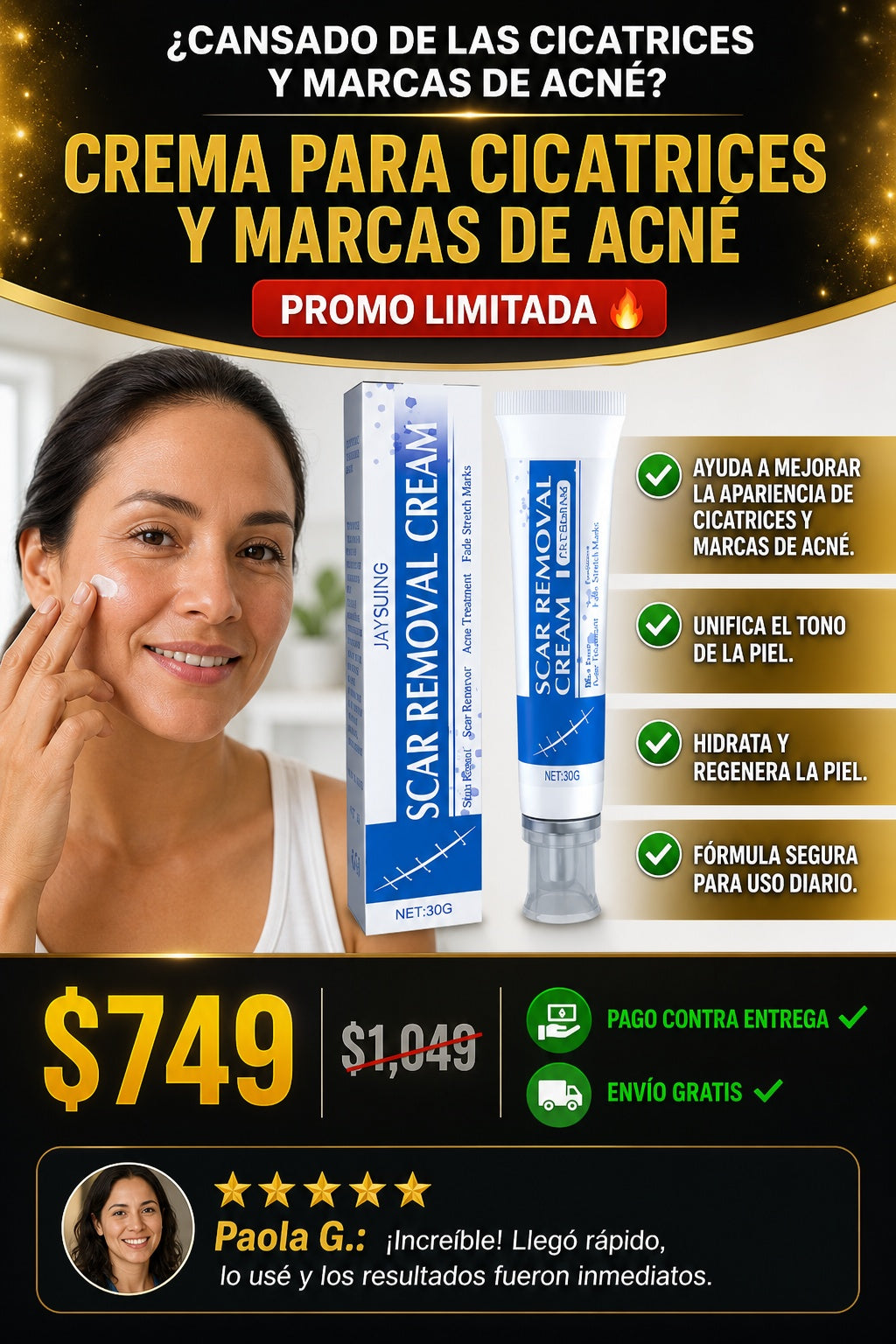 Crema Para Cicatrices Y Marcas De Acne - imagen 3