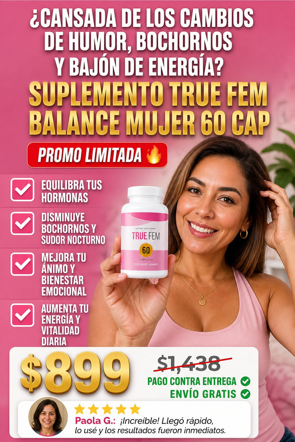 Suplemento True Fem Balance Mujer 60 Cap - imagen 3