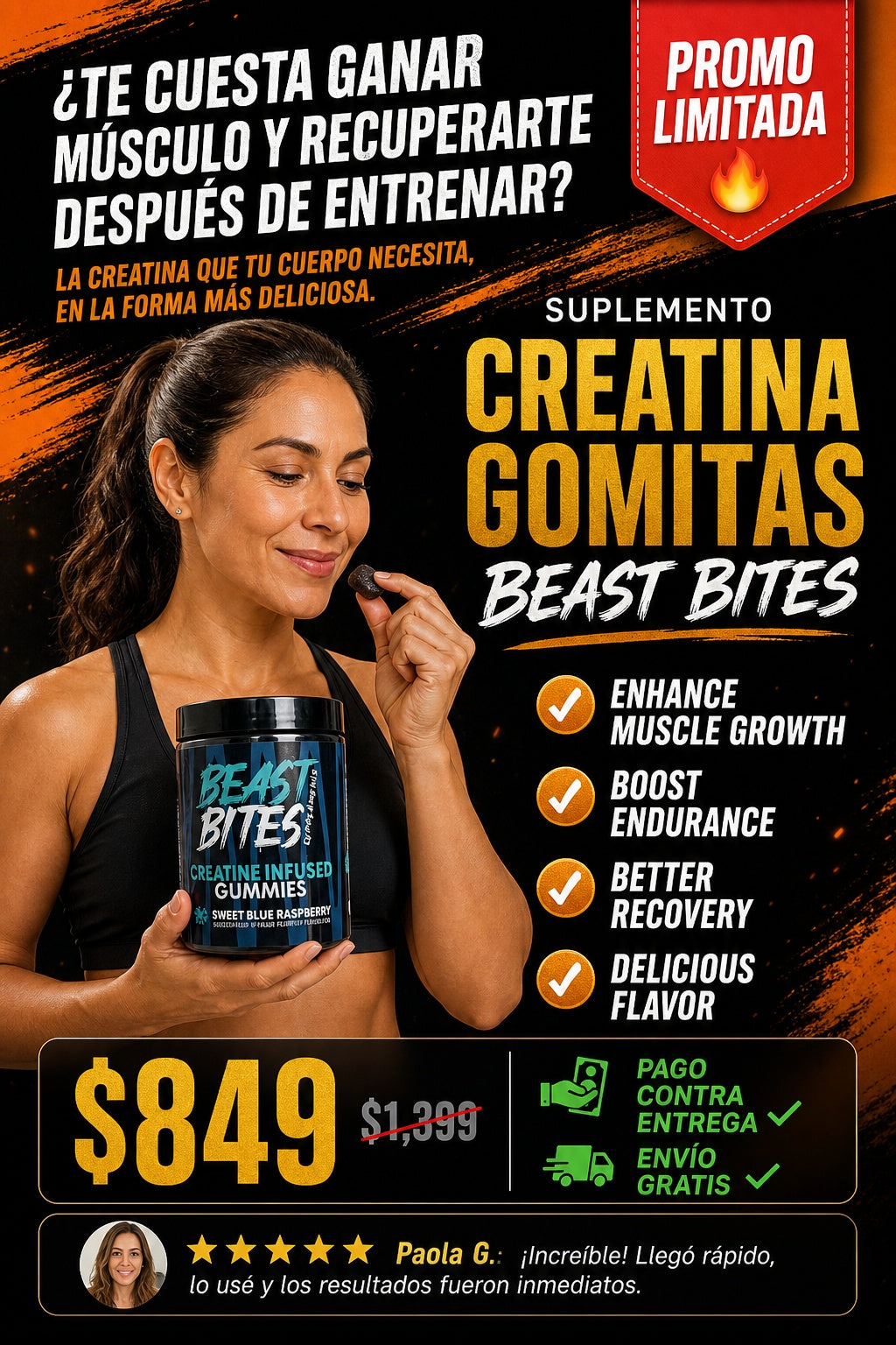 Suplemento Creatina Gomitas Beast Bites - imagen 3