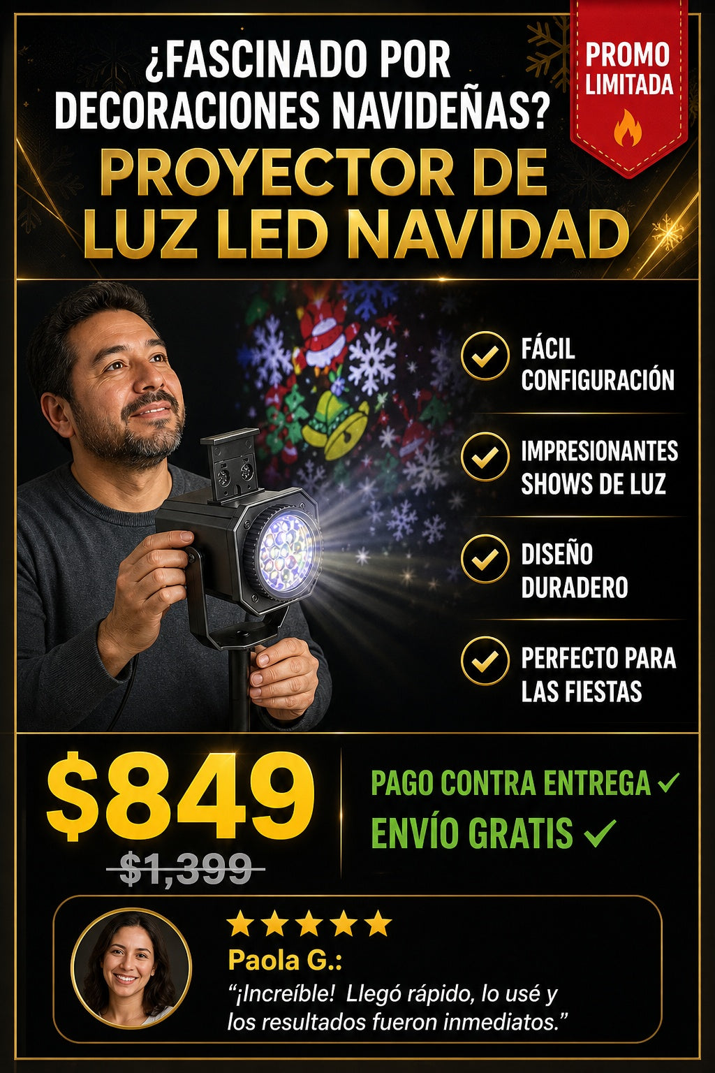 Proyector De Luz Led Navidad - imagen 3