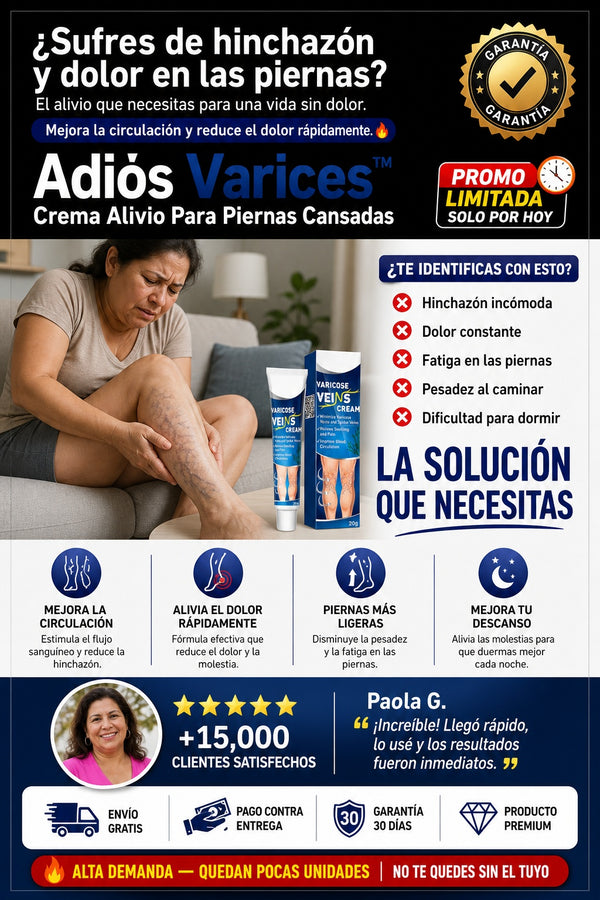 Adiós Varices™ Crema Alivio Para Piernas Cansadas - imagen 3