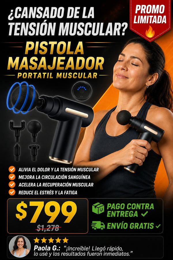 Pistola Masajeador Portatil Muscular - imagen 3