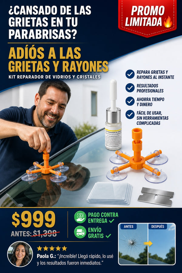 Adiós a las Grietas y Rayones – Kit Reparador de Vidrios y Cristales - imagen 3