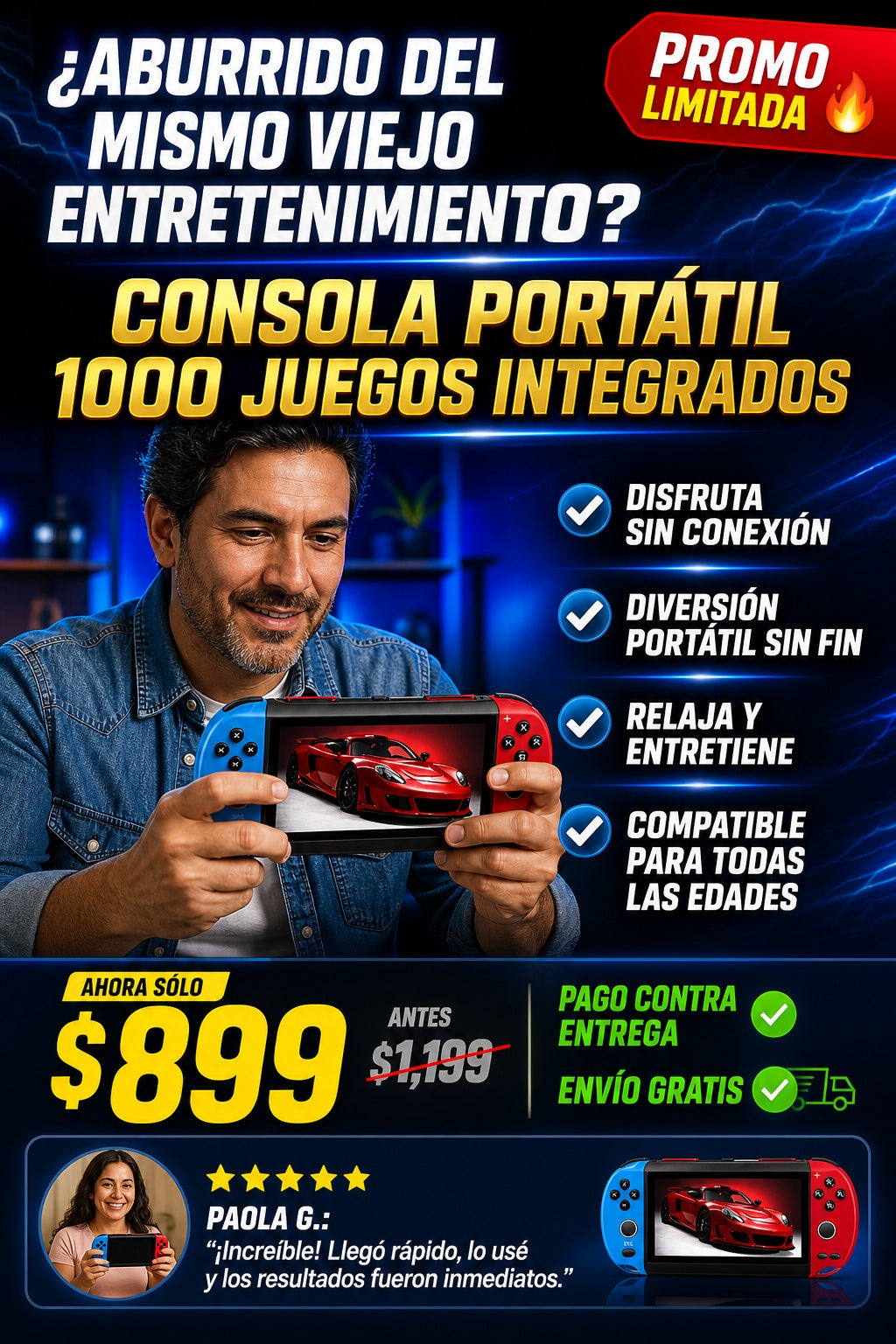 Consola Portátil 1000 Juegos Integrados - imagen 3