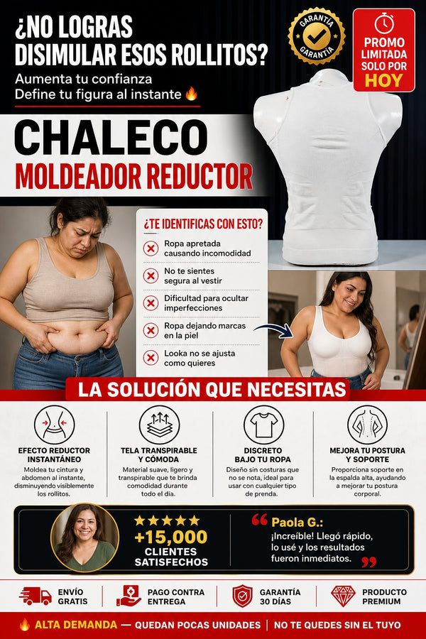 Chaleco Moldeador Reductor — Disimula Rollitos y Define tu Figura al Instante - imagen 3