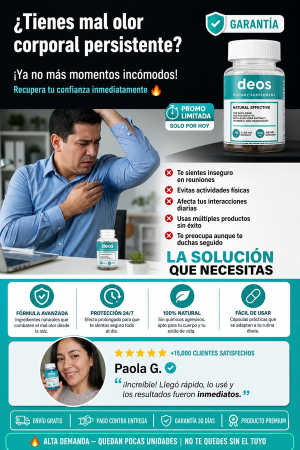 Adiós Mal Olor Corporal | Cápsulas DEOS para Sentirte Seguro Todo el Día - imagen 3
