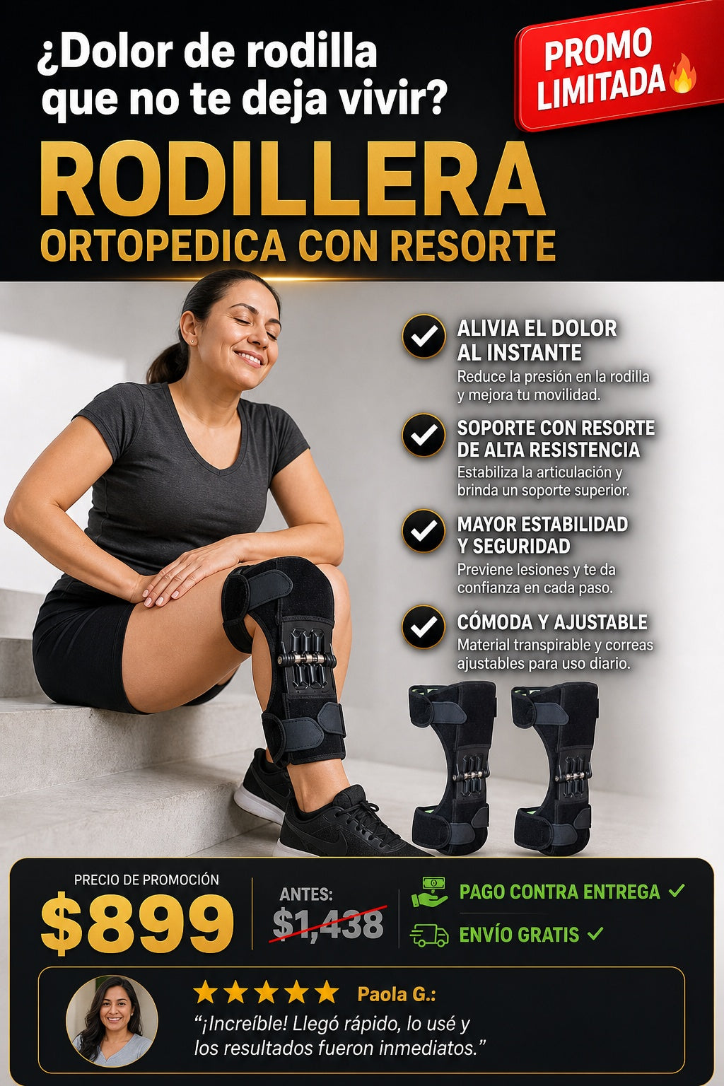 Rodillera Ortopedica Con Resorte - imagen 3