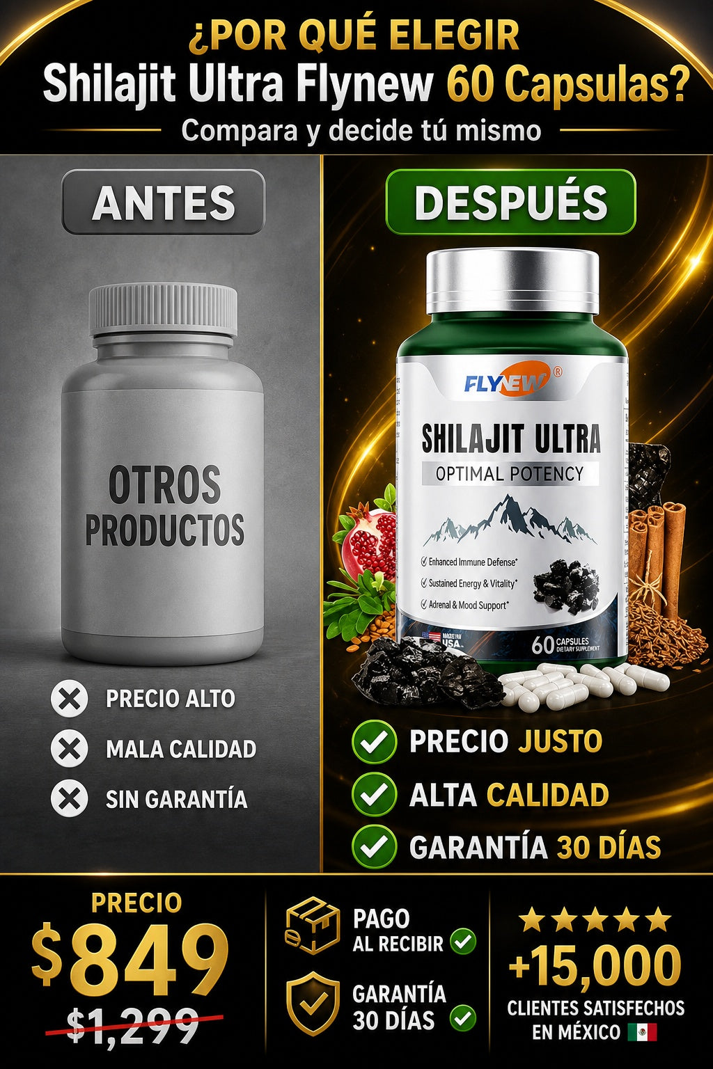 Shilajit Ultra Flynew 60 Capsulas - imagen 4