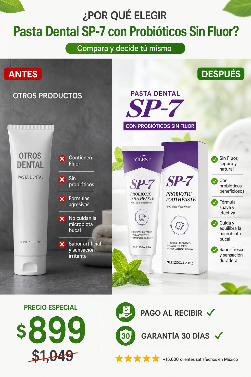Pasta Dental SP-7 con Probióticos Sin Fluor - imagen 4