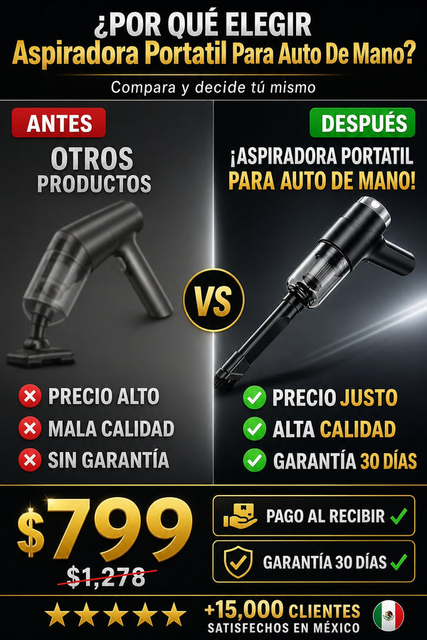 Aspiradora Portatil Para Auto De Mano - imagen 4