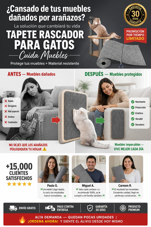 Tapete Rascador Para Gatos Cuida Muebles - imagen 4