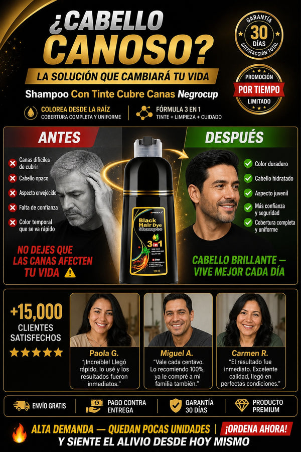 Shampoo Con Tinte Cubre Canas Negrocup - imagen 4