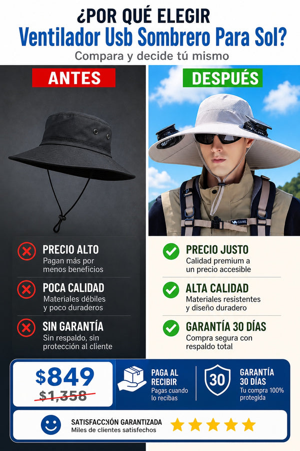 Ventilador Usb Sombrero Para Sol - imagen 4
