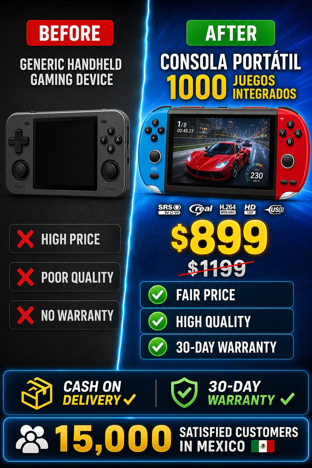 Consola Portátil 1000 Juegos Integrados - imagen 4