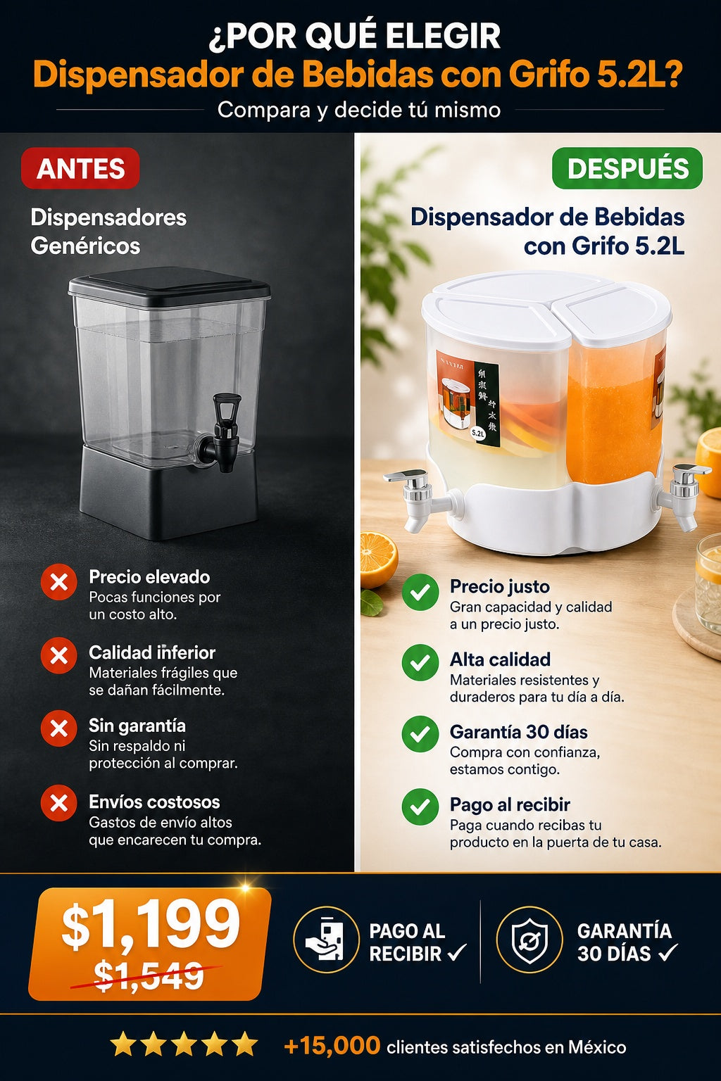 Dispensador de Bebidas con Grifo 5.2L - imagen 4