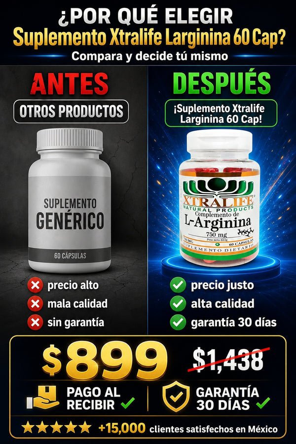 Suplemento Xtralife Larginina 60 Cap - imagen 4