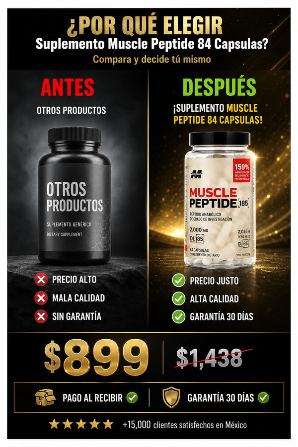 Suplemento Muscle Peptide 84 Capsulas - imagen 4
