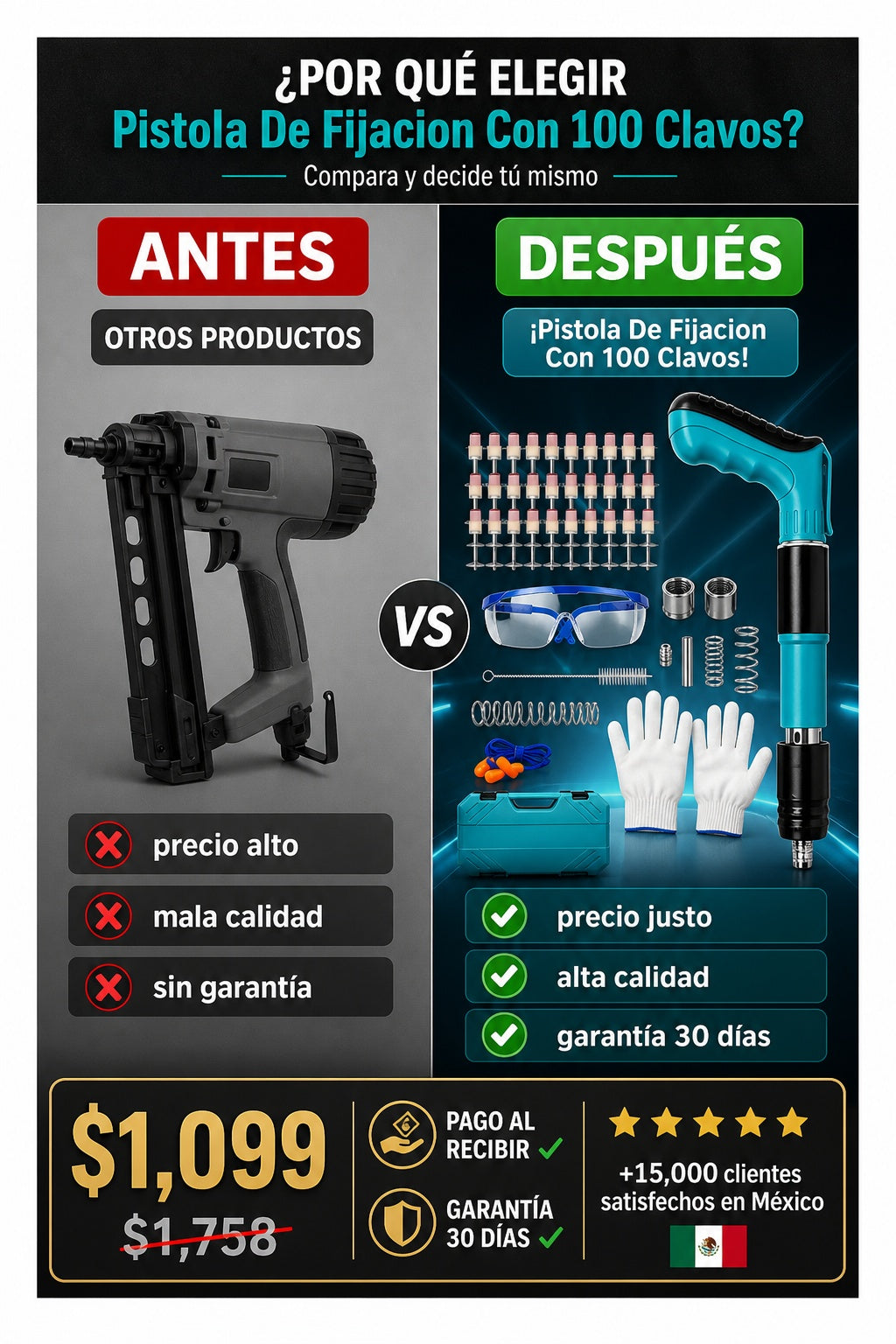 Pistola De Fijacion Con 100 Clavos - imagen 4