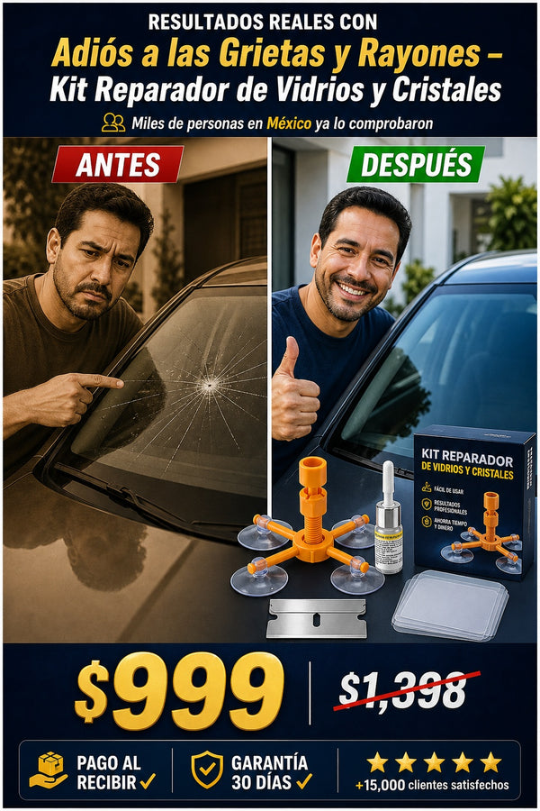 Adiós a las Grietas y Rayones – Kit Reparador de Vidrios y Cristales - imagen 4