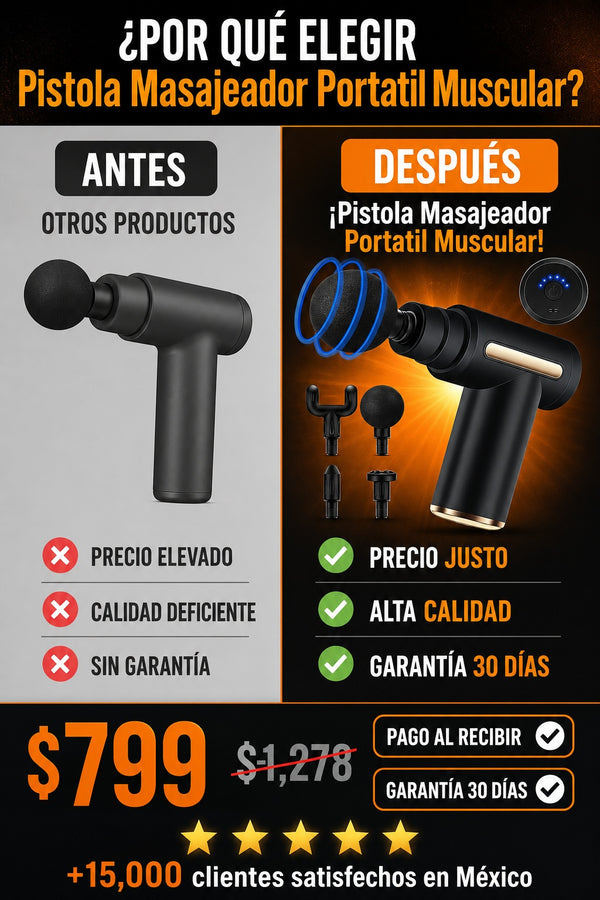 Pistola Masajeador Portatil Muscular - imagen 4