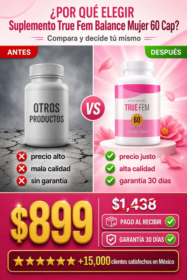 Suplemento True Fem Balance Mujer 60 Cap - imagen 4