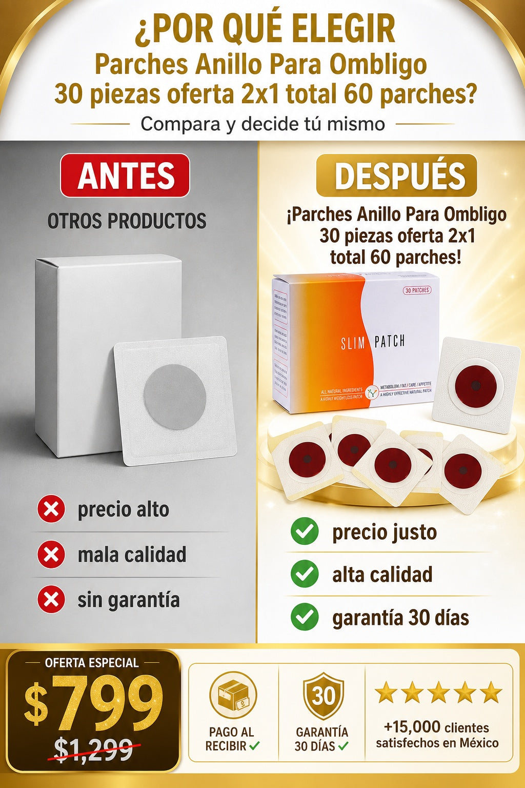 Parches Anillo Para Ombligo 30 piezas oferta 2x1 total 60 parches - imagen 4