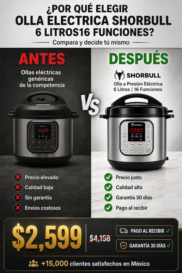 Olla Electrica Shorbull 6 lITROS16 Funciones - imagen 4