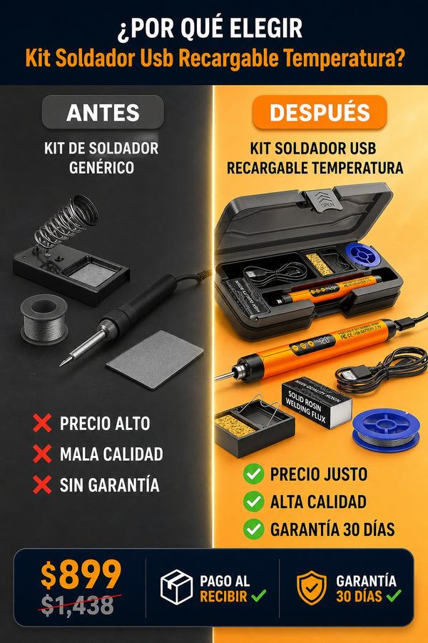 Kit Soldador Usb Recargable Temperatura - imagen 4