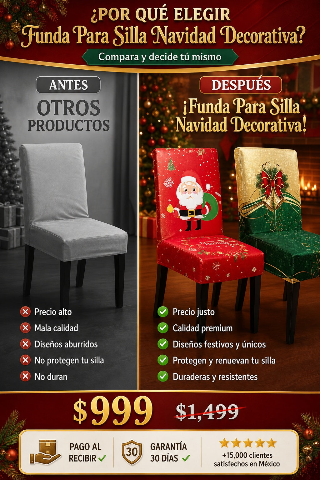 Funda Para Silla Navidad Decorativa - imagen 4