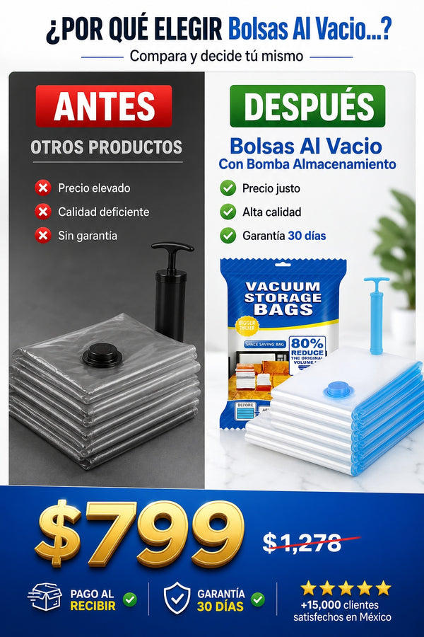 Bolsas Al Vacio Con Bomba Almacenamiento 📦 Contenido del paquete: • 1 x Bomba de aire manual    • 5 x Bolsas de almacenamiento al vacío - imagen 4