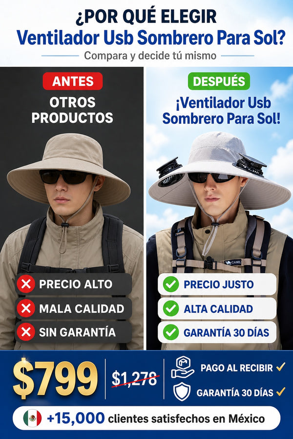 Ventilador Usb Sombrero Para Sol - imagen 4