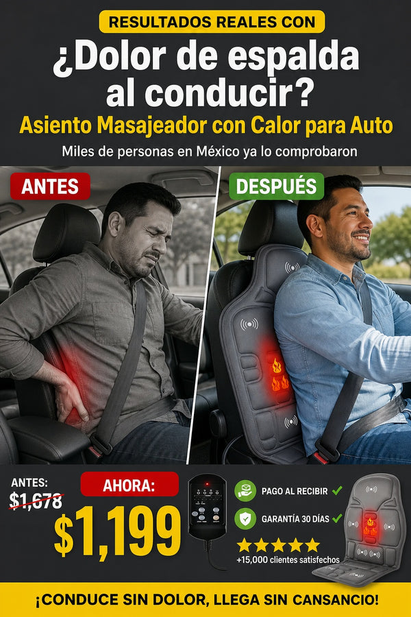 ¿Dolor de espalda al conducir? Asiento Masajeador con Calor para Auto - imagen 4