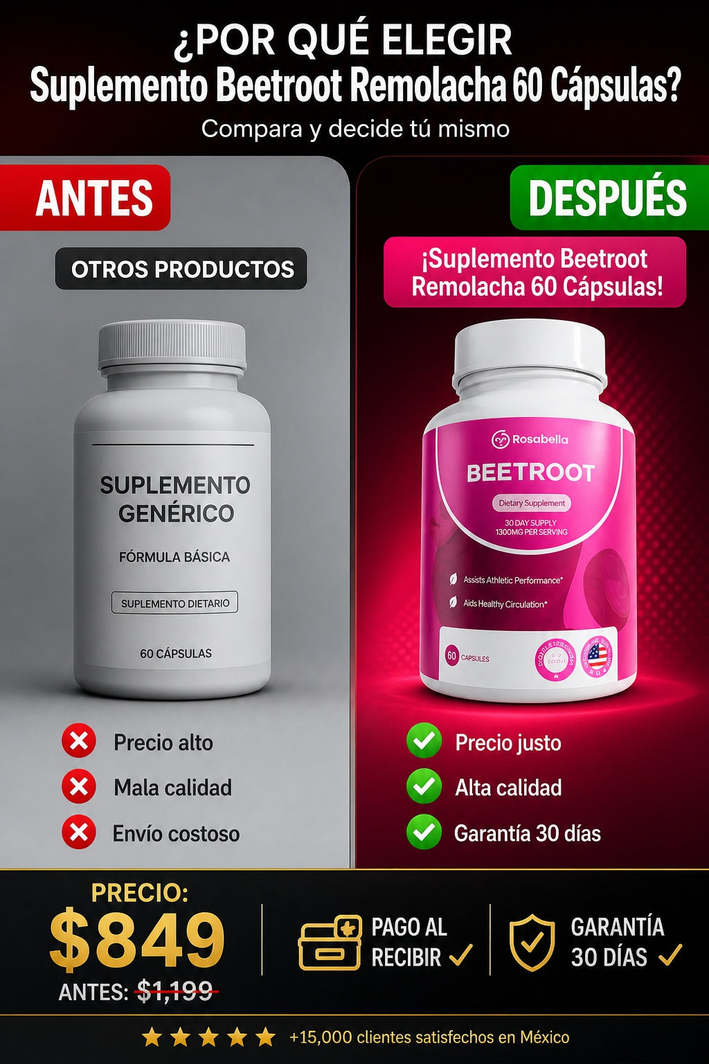 Suplemento Beetroot Remolacha 60 Cápsulas - imagen 4