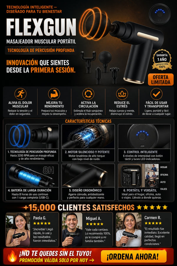 Pistola Masajeador Portatil Muscular - imagen 5
