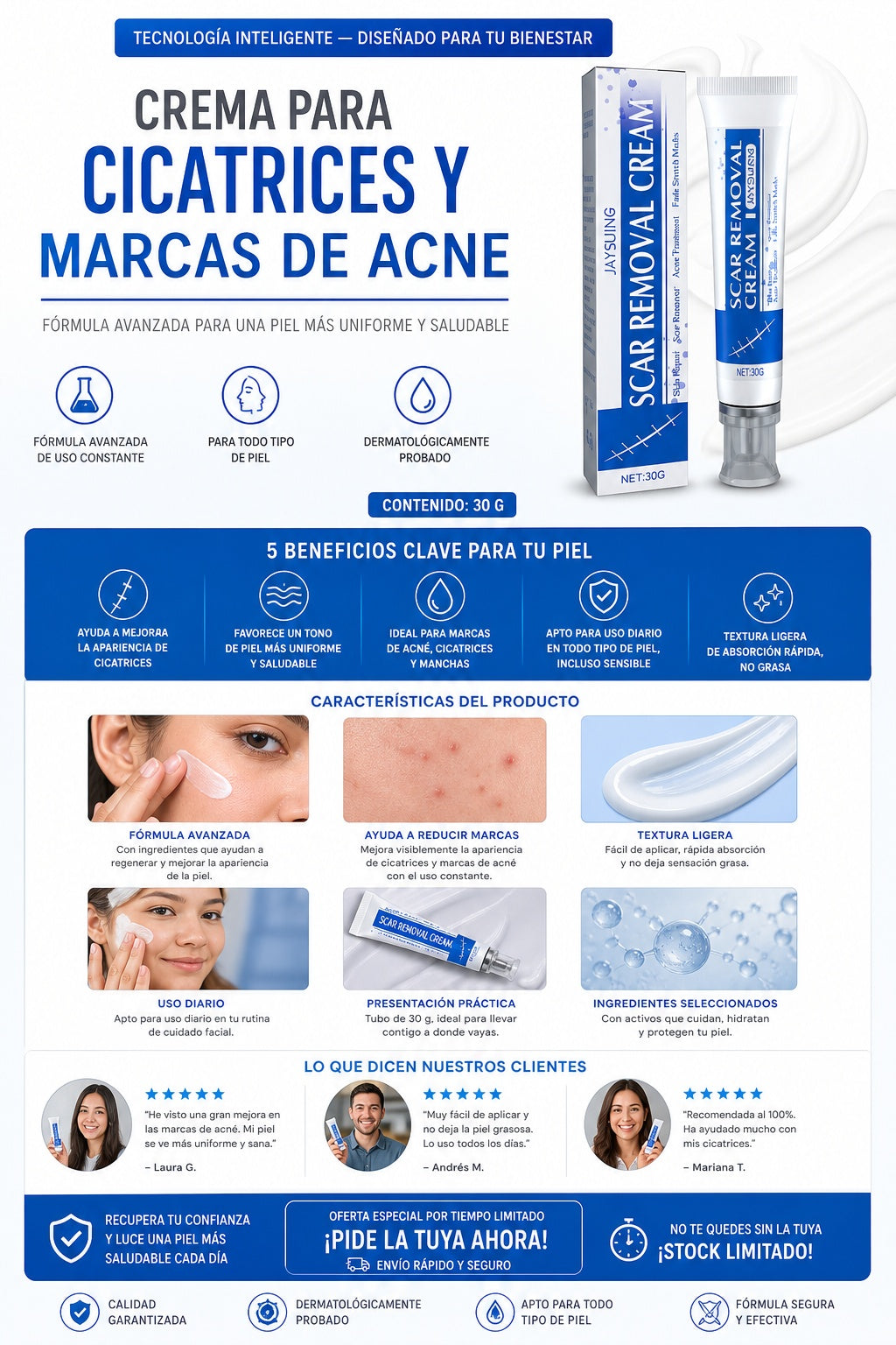 Crema Para Cicatrices Y Marcas De Acne - imagen 5