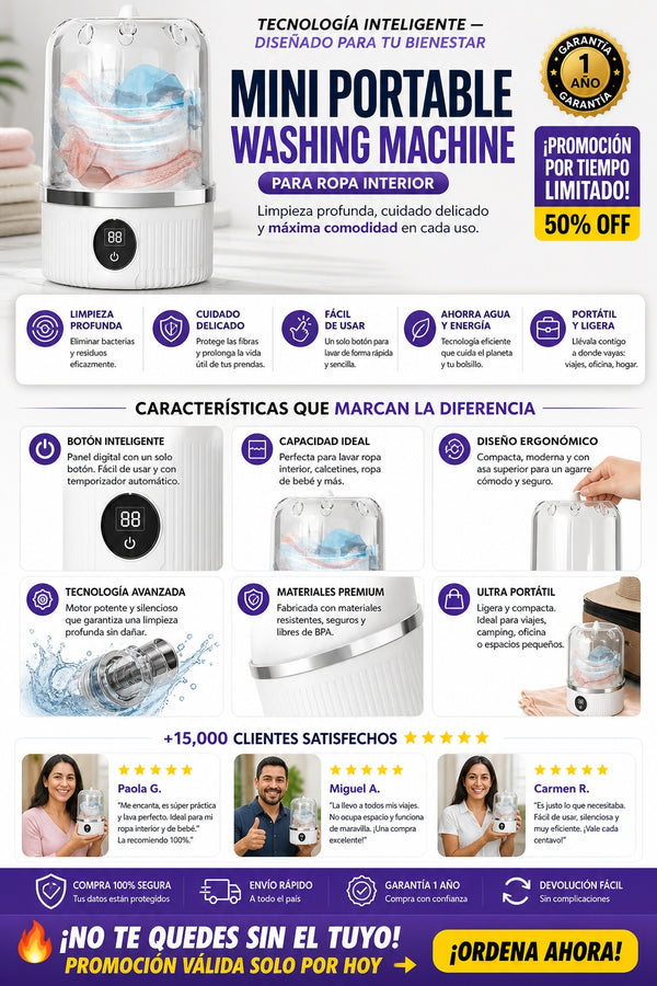 Mini Lavadora Portatil Para Ropa Interio - imagen 5