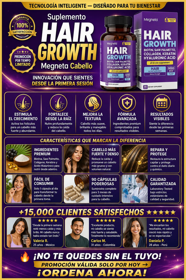 Suplemento Hair Growth Megneta Cabello - imagen 5