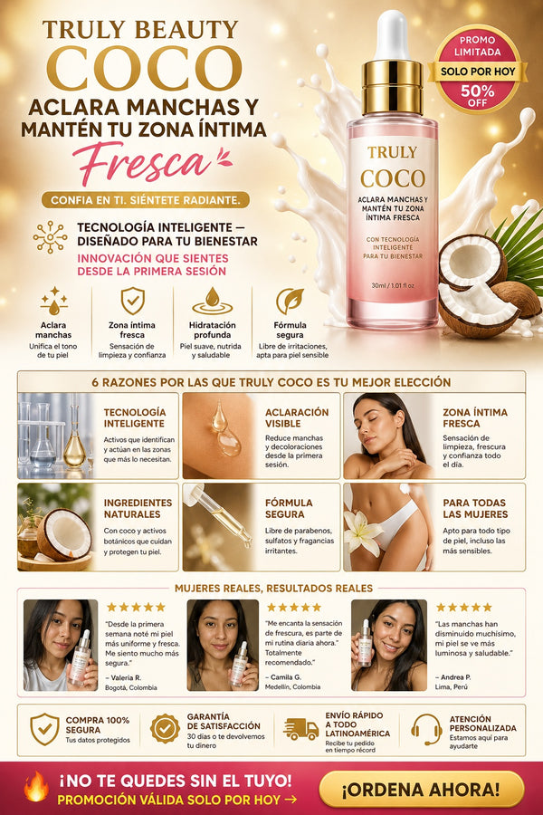 Truly Beauty Coco – Aclara Manchas y Mantén tu Zona Íntima Fresca - imagen 5